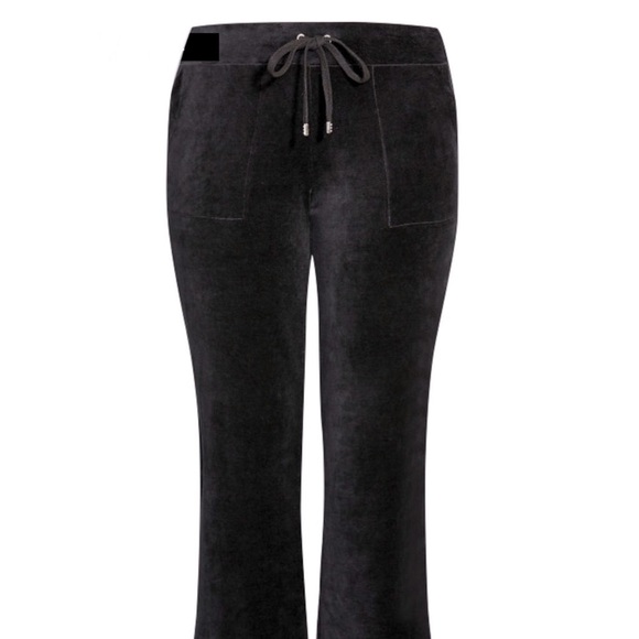 Avenue Rhinestone Toggle Drawstring Pull-on Velour Pant (SP11) - Picture 1 of 4